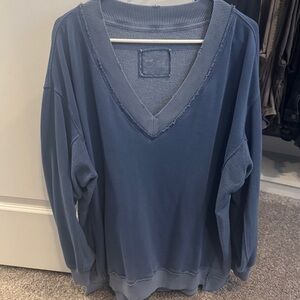Aerie Slate Blue V-Neck Sweater